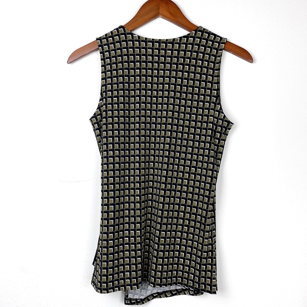 Michael Kors Olive and Black Wrap Buckle Top - Picture 2 of 4